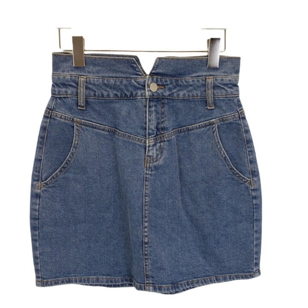 BP High Waisted Light Wash Denim Skirt Size 2XL - Picture 1 of 3